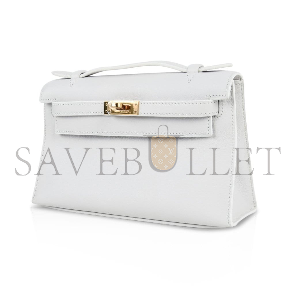 H**mes kelly generation swift milkshake platinum silver buckle (22*14*7cm)